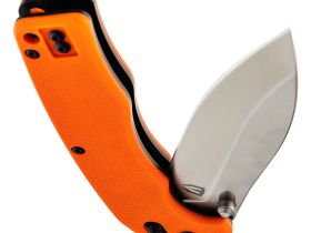 Складной нож Obertech ns-01 thumb stud satin, сталь VG-10, рукоять G10, оранжевый