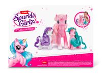 100373 Игровой набор ZURU Sparkle Girlz «Единороги с роскошной гривой», 3 шт