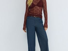 Кружевной лонгслив, Оранжевый