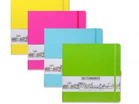 Блокнот для зарисовок Sketchmarker 20*20 cм 80 л 140 г, твердая обложка Красный