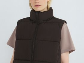 Утеплённый жилет, Коричневый