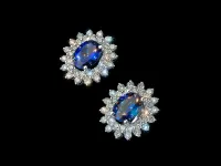 Серьги из белого золота с сапфирами э4758сг03210405