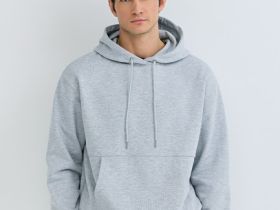 Базовое худи с карманом-кенгуру, Серый