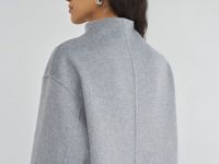 Бомбер из пальтовой ткани, Серый