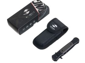 Нож складной Stinger 118 мм, сталь 8Cr14MoV, рукоять сталь/карбон, черный