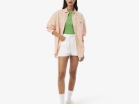 Женская футболка Lacoste приталенного кроя из хлопка в рубчик