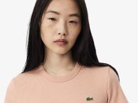 Женская футболка Lacoste приталенного кроя из хлопка в рубчик
