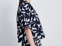 Рубашка женская с принтом изо льна