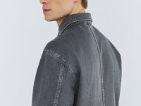 Куртка-рубашка из твила с карманами, Серый