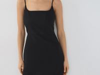 Сарафан мини со льном, Черный