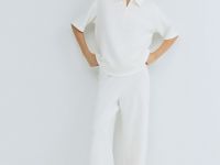 Поло с воротником на молнии, Бежевый