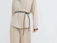 Широкие брюки с эластичным поясом, Бежевый