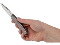 Складной нож LionSteel Thrill, сталь M390, рукоять Grey titanium