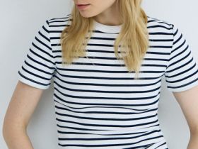 Футболка в рубчик, Синий