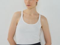 Майка в рубчик, Белый