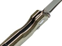 Складной нож Remette Rhino, сталь Sandvik 14C28N, рукоять микарта, зеленый