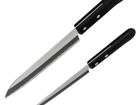Набор из 2-х кухонных ножей Tojiro Fuji Cutlery TJ-GIFTSET-A, сталь Mo-V, рукоять полипропилен, черный