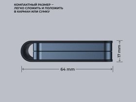 Беспроводное зарядное устройство Deppa MagSafe Mini Fold QI 2 в 1 (23165) для смартфона/наушников/Apple Watch 15W (черный)