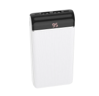 Универсальный внешний аккумулятор Hoco J59A 20000 mAh USBx2 2.0A/Type-C c дисплеем пластик (белый)