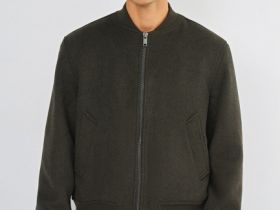 Бомбер из пальтовой ткани, Коричневый