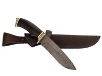 Туристический нож Скиф, дамасская сталь, рукоять граб