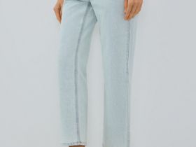 Укороченные прямые джинсы, Голубой