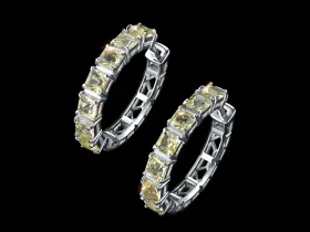 Серьги из серебра с цитринами э0620сг01260360
