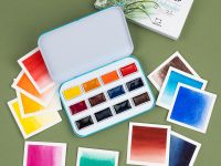 Набор акварели Малевичъ "Veroneze" Пленэр, кюветы 2,5 мл, 12 цветов, металлическая коробка