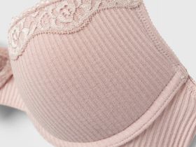 Кружевной бюстгальтер с эффектом пуш-ап, Розовый