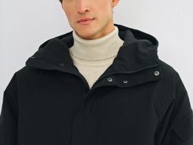 Утеплённая парка с капюшоном, Черный