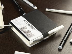 Блокнот для зарисовок Sketchmarker 20*20 см 80 л 140 г, твердая обложка черно-белая