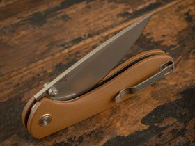 Складной нож CJRB Feldspar, сталь D2, Brown G10