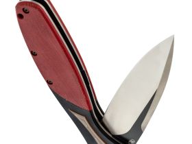 Складной нож Reptilian Корюшка-02, сталь VG-10, рукоять черный G10/красная микарта