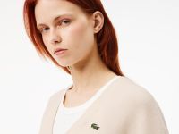 Женский шерстяной кардиган Lacoste с v-образным вырезом