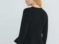 Кардиган на пуговицах с баской, Черный