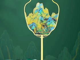 Закладка-веер для книг с кисточкой "Горы и воды на тысячу ли" (металл)