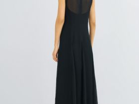 Шифоновое платье А-силуэта, Черный