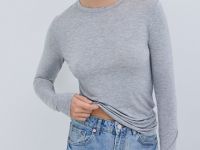 Лонгслив с шёлком, Серый