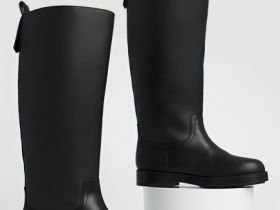 Высокие сапоги из натуральной кожи, Черный