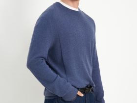 Джемпер из шерсти и хлопка с округлой горловиной