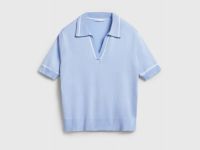 Джемпер-поло с коротким рукавом, Голубой