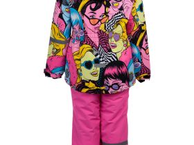 Зимний комплект из мембранной ткани для девочки: куртка, полукомбинезон