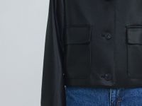 Короткая куртка из искусственной кожи, Черный