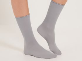 Носки Сильва, молочные/голубые