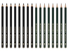 Набор карандашей чернографитные Faber-Castell "Pitt Graphite Matt" и "Castell 9000", 20 предметов, з