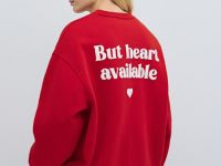 Свитшот оверсайз с принтом, Красный