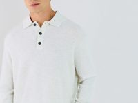 Джемпер поло из шерсти мериноса, Серый