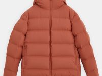 Пуховик с воротником-стойкой и капюшоном