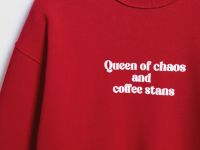 Свитшот оверсайз с принтом, Красный