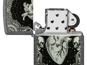 Зажигалка ZIPPO Heart Design с покрытием Iron Stone, латунь/сталь, серая